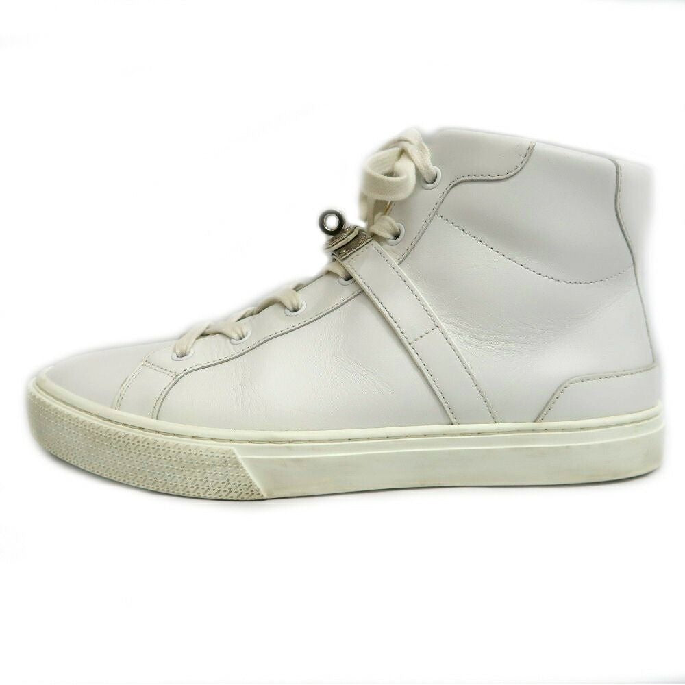 Hermes Daydream High Cut Sneakers 40.5 Leather White Shoes