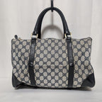Gucci GG Supreme Leather Navy Mini Boston Bag Vintage