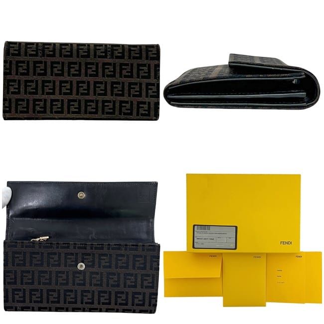 Fendi Foldable Long Wallet Brown Zucchino 8 M0025 — view 2