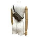 Gucci GG Supreme Ophidia Waist Pouch Leather Body Bag Shoulder Brown F2029