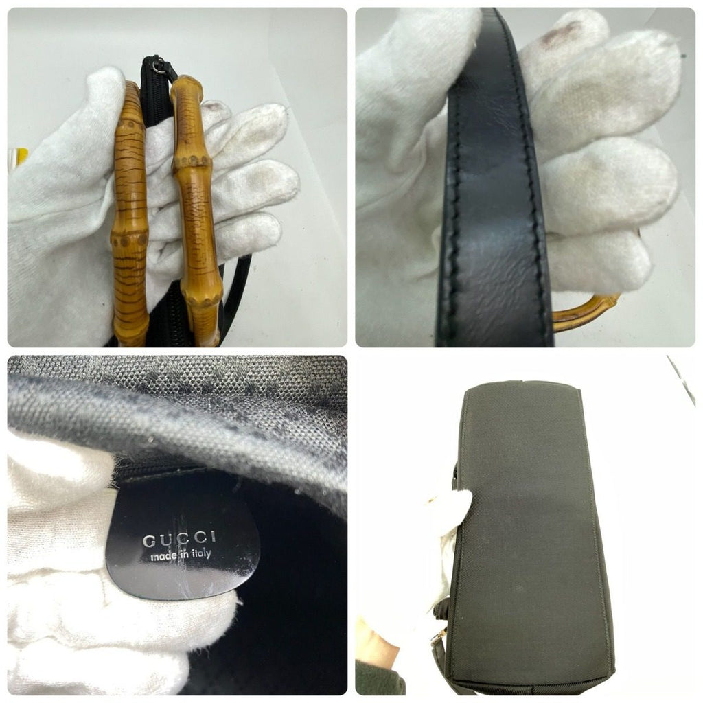 Gucci Shoulder Bag Bamboo Nylon Black Travel Formal — view 3