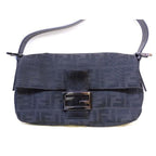 Fendi Mamma Bucket Zucca Pattern Shoulder Handbag Black