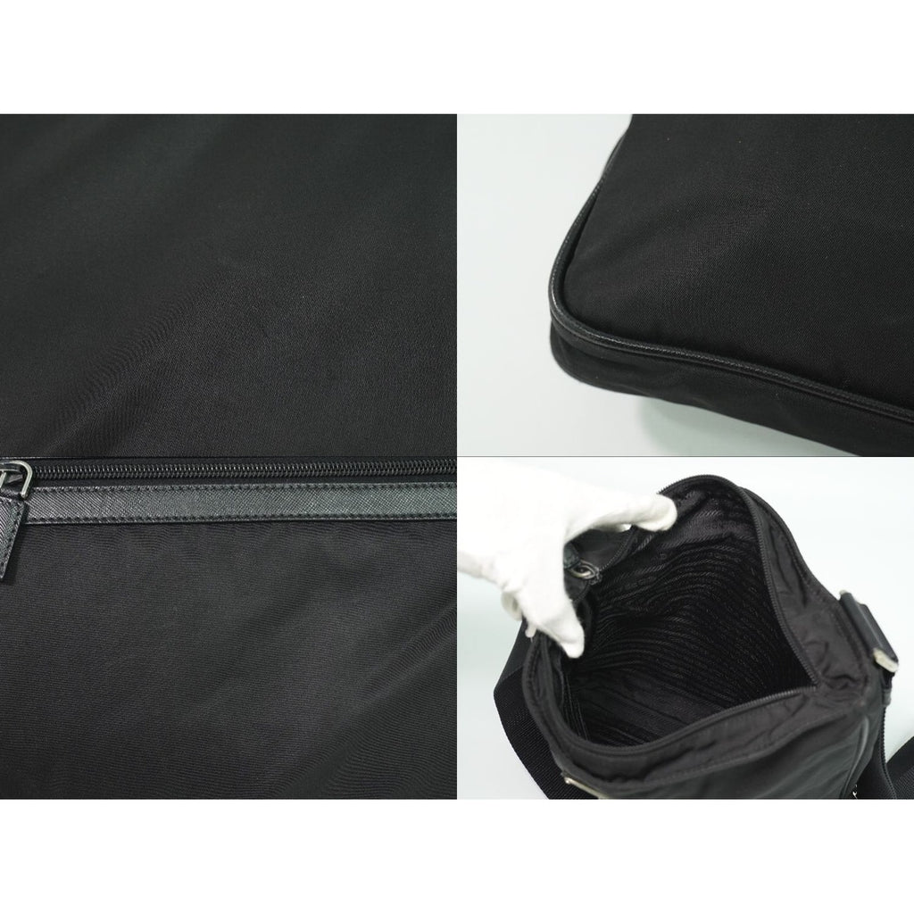 Prada Nylon Shoulder Bag Pochette Black — view 8
