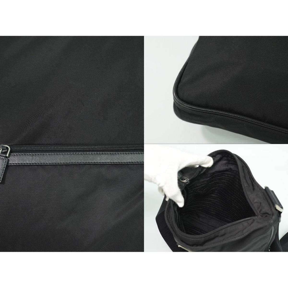 Prada Nylon Shoulder Bag Pochette Black — view 8