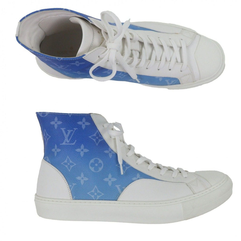Louis Vuitton Tattoo Line Monogram Canvas Leather Lace Up High Cut Sneakers — view 7