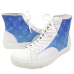 Louis Vuitton Tattoo Line Monogram Canvas Leather Lace Up High Cut Sneakers