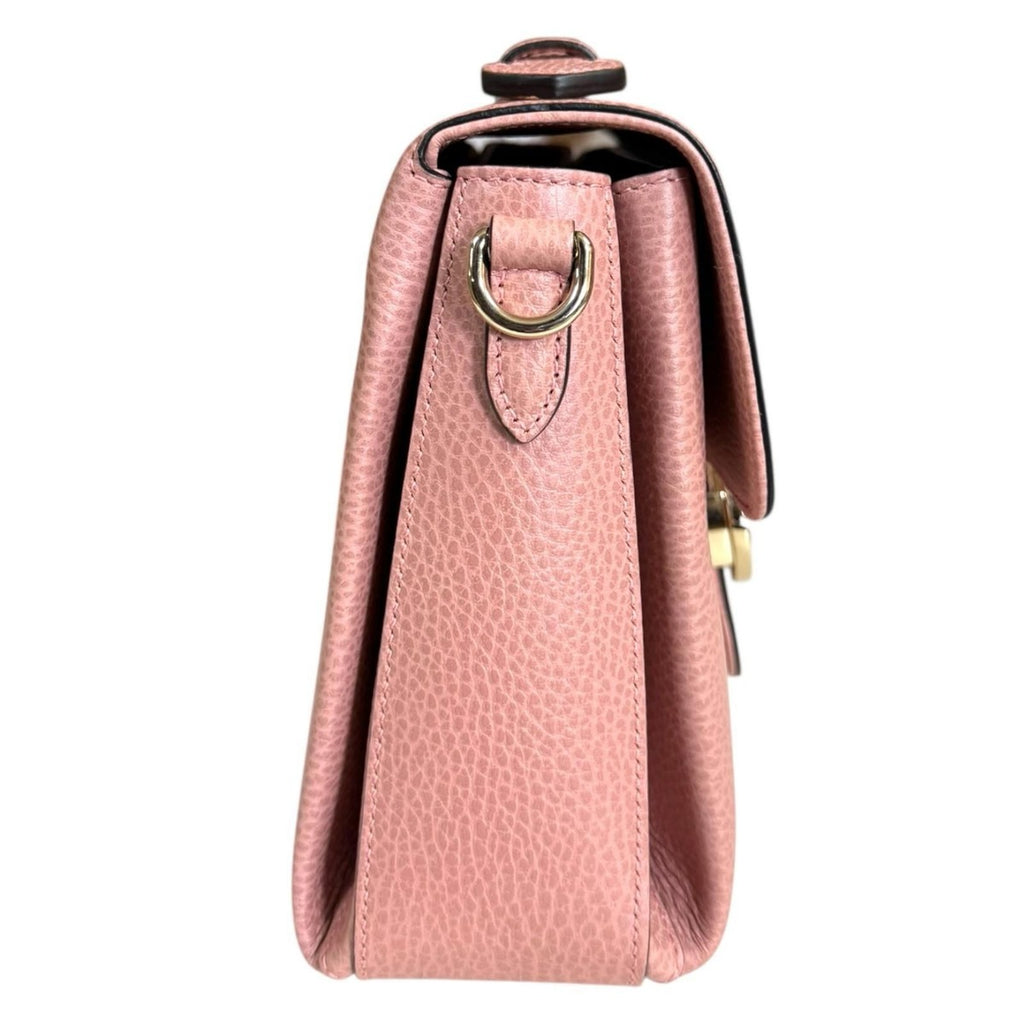 Gucci Interlocking Shoulder Bag Leather Pink G — view 4