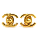 Chanel Earrings CC Logo Gold Plated