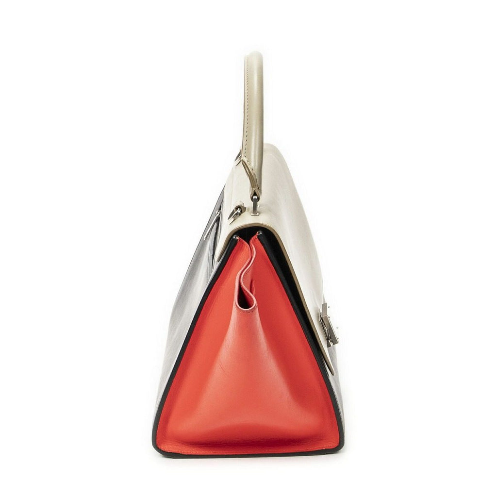 Celine Small Tricolor Trapeze Black Red Calfskin Leather Messenger Bag — view 4