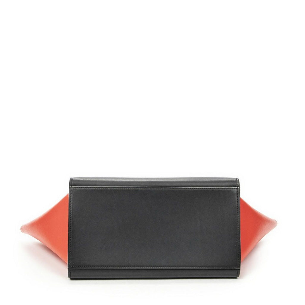 Celine Small Tricolor Trapeze Black Red Calfskin Leather Messenger Bag — view 6
