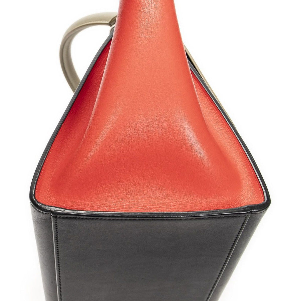 Celine Small Tricolor Trapeze Black Red Calfskin Leather Messenger Bag — view 7