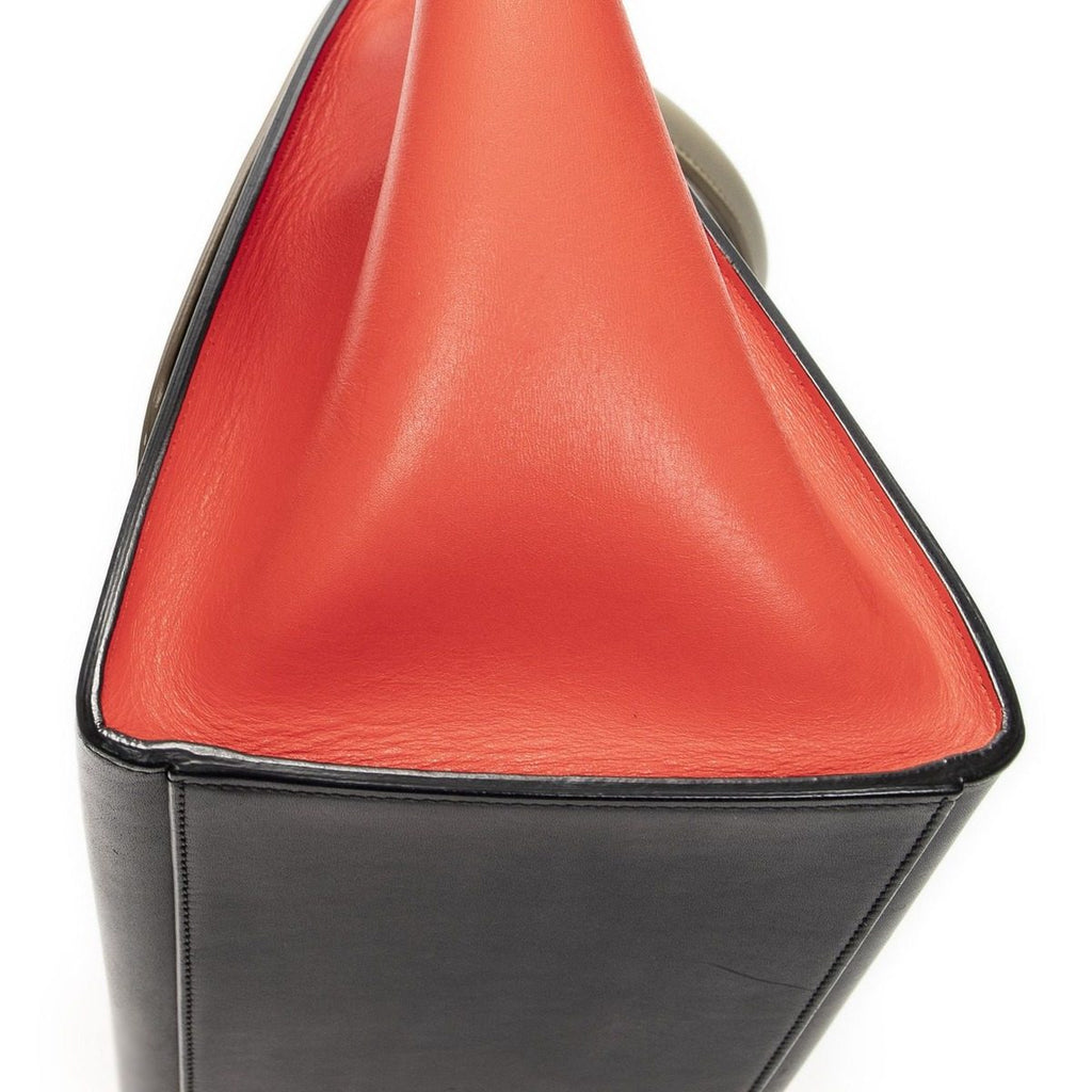 Celine Small Tricolor Trapeze Black Red Calfskin Leather Messenger Bag — view 8