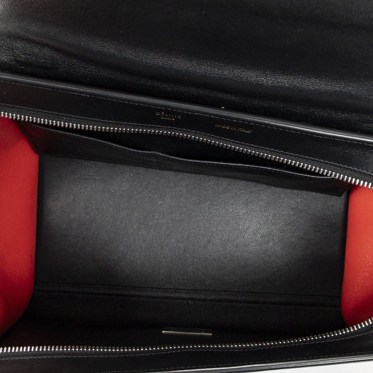 Celine Small Tricolor Trapeze Black Red Calfskin Leather Messenger Bag — view 9