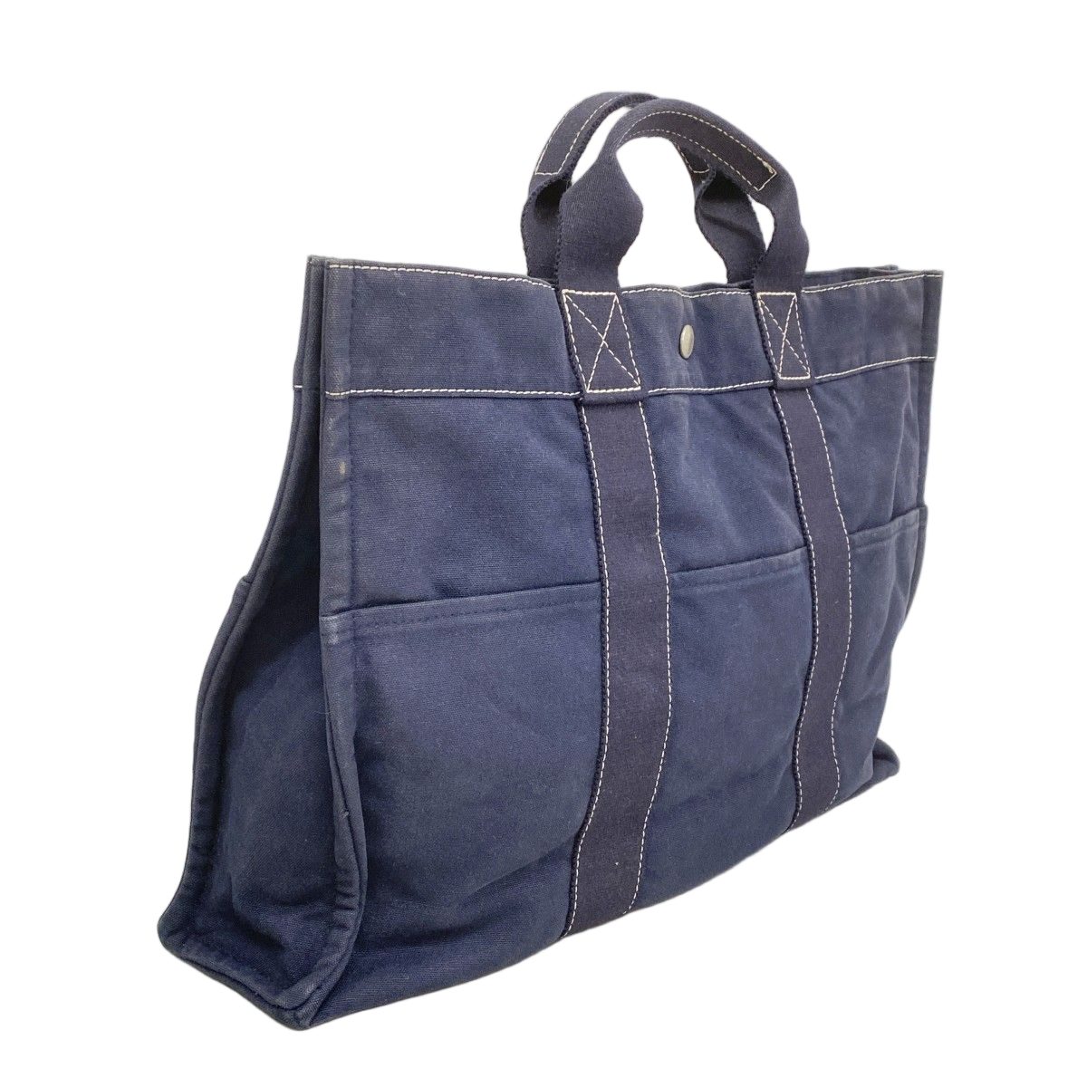 Hermes Tote Deauville Canvas Navy Silver — view 2