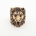 Gucci Michele Period Lion Head GP Ring 15 — view 2