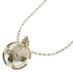 Chanel CC Logo Orb Ball Faux Pearl Necklace Pendant Chain Gold White