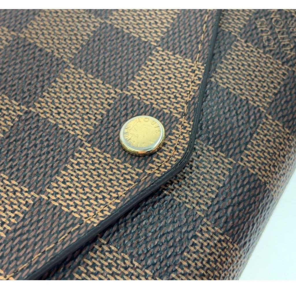 Louis Vuitton Damier Portefeuille Sarah Bifold Wallet Brown Delivery — view 4
