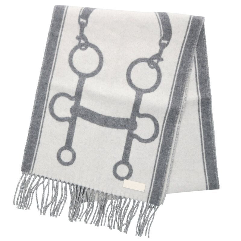 Hermes Kazak Bit Design Cashmere Muffler Scarf