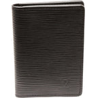 Louis Vuitton Bifold Card Case Pass Epi Noir Black Organizer Deux Poches