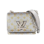 Louis Vuitton Monogram Sequin Twist PM Chain Shoulder Bag Silver