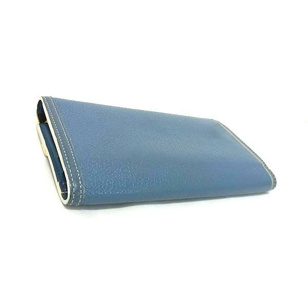 Louis Vuitton Long Wallet Suhali Porte Trsor International Blue Leather — view 3