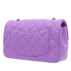 Chanel Shoulder Bag Pink Purple Silver Lambskin Mini Quilted 20 Single Flap — view 2
