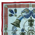 Hermes Carre 90 Scarf Silk Panache Et Fantasie and Red — view 2