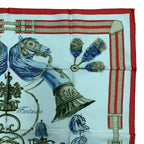 Hermes Carre 90 Scarf Silk Panache Et Fantasie and Red — view 3