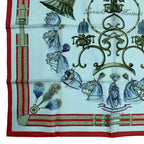 Hermes Carre 90 Scarf Silk Panache Et Fantasie and Red — view 4