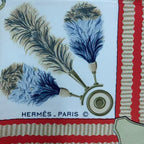 Hermes Carre 90 Scarf Silk Panache Et Fantasie and Red — view 7