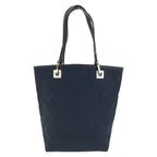 Gucci Black Gold Hardware GG Canvas Leather 002 1099 Tote Bag