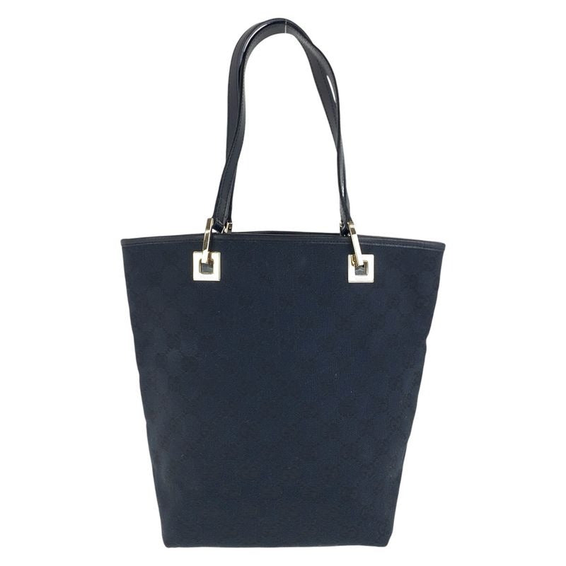 Gucci Black Gold Hardware GG Canvas Leather 002 1099 Tote Bag