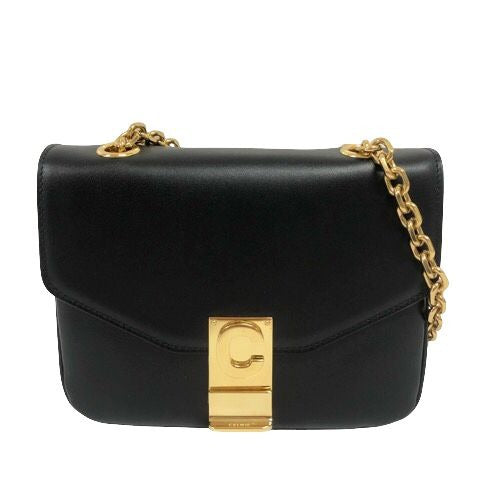 Celine C Small Chain Shoulder Bag 2-Way Calfskin Black