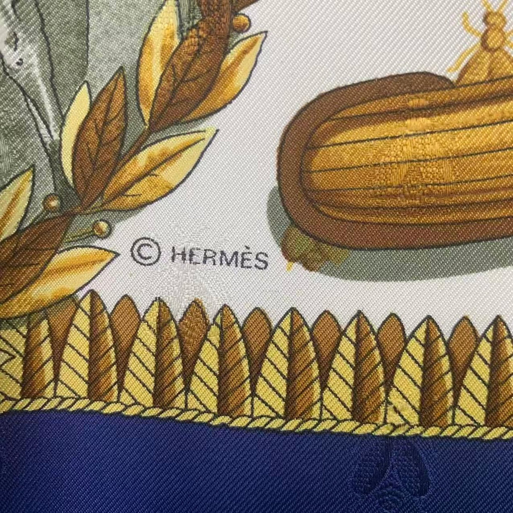 Hermes Scarf Carre 90 Silk Napoleon Navy — view 7