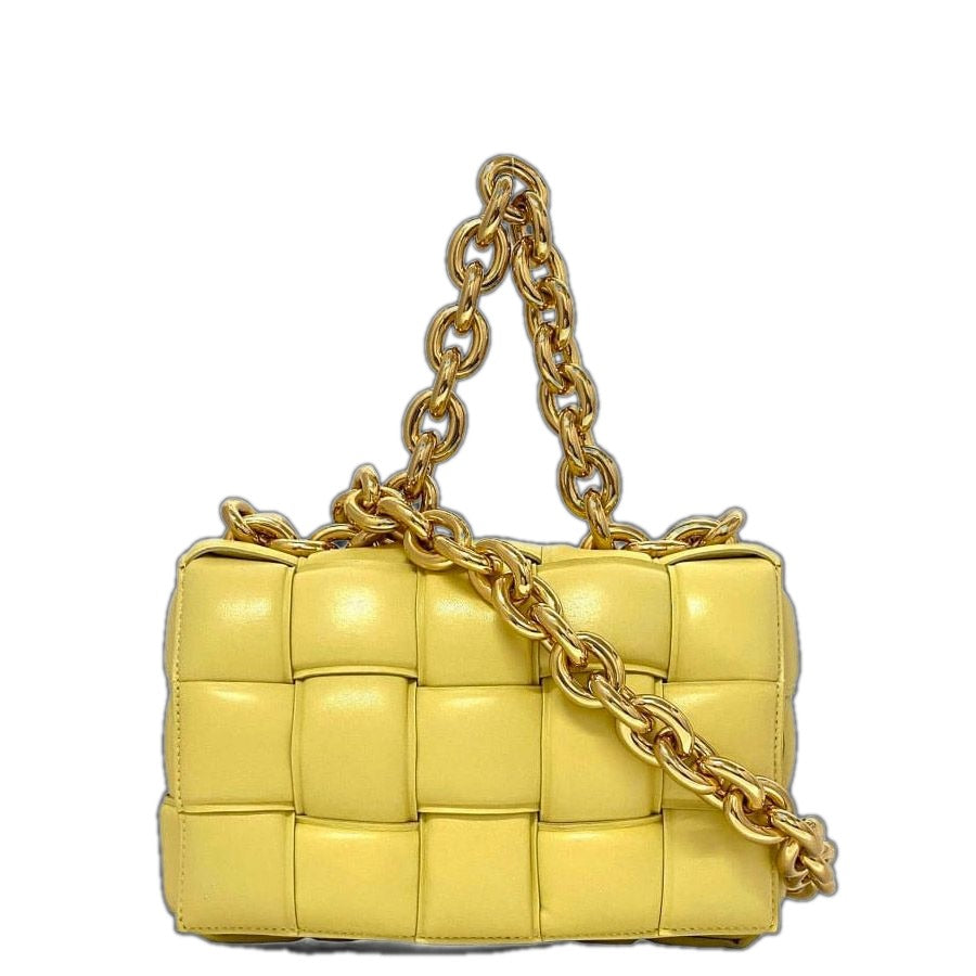 Bottega Veneta the Chain Cassette Shoulder Bag Light Yellow