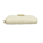 Chanel Coin Case Quilted Caviar Leather White Champagne Gold — view 2