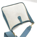 Hermes Evelyne I Toile Blue Jean Shikaku Shoulder Bag Gold — view 2