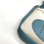 Hermes Evelyne I Toile Blue Jean Shikaku Shoulder Bag Gold — view 4