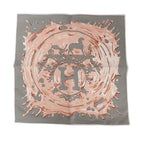 Hermes Carre 45 Gavroche Gray Pink Peinture Fraiche Freshly Painted Scarf
