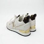 Louis Vuitton Run Away Line Monogram Sneakers Shoes Leather White Gold Brown — view 4