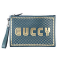 Gucci Sega Collaboration Guccy Print Leather Business Clutch