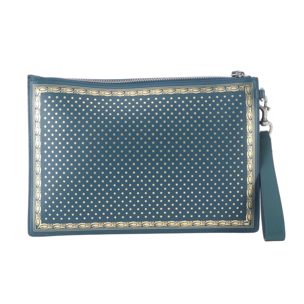 Gucci Sega Collaboration Guccy Print Leather Business Clutch — view 2