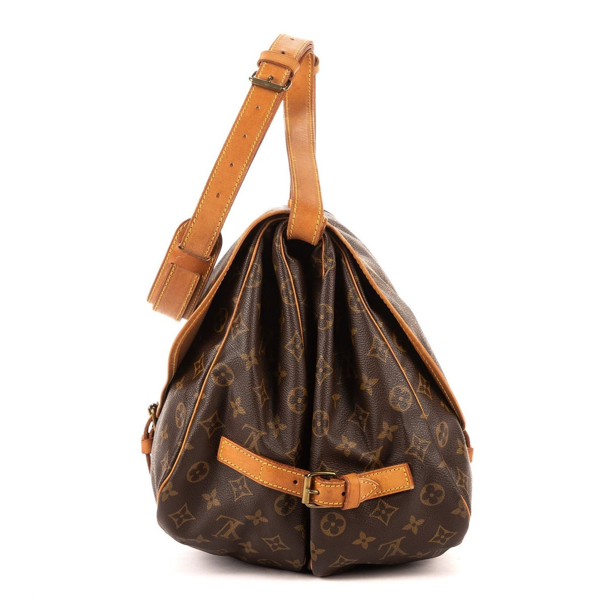 Louis Vuitton Saumur Brown Monogram Canvas Shoulder Bag — view 3