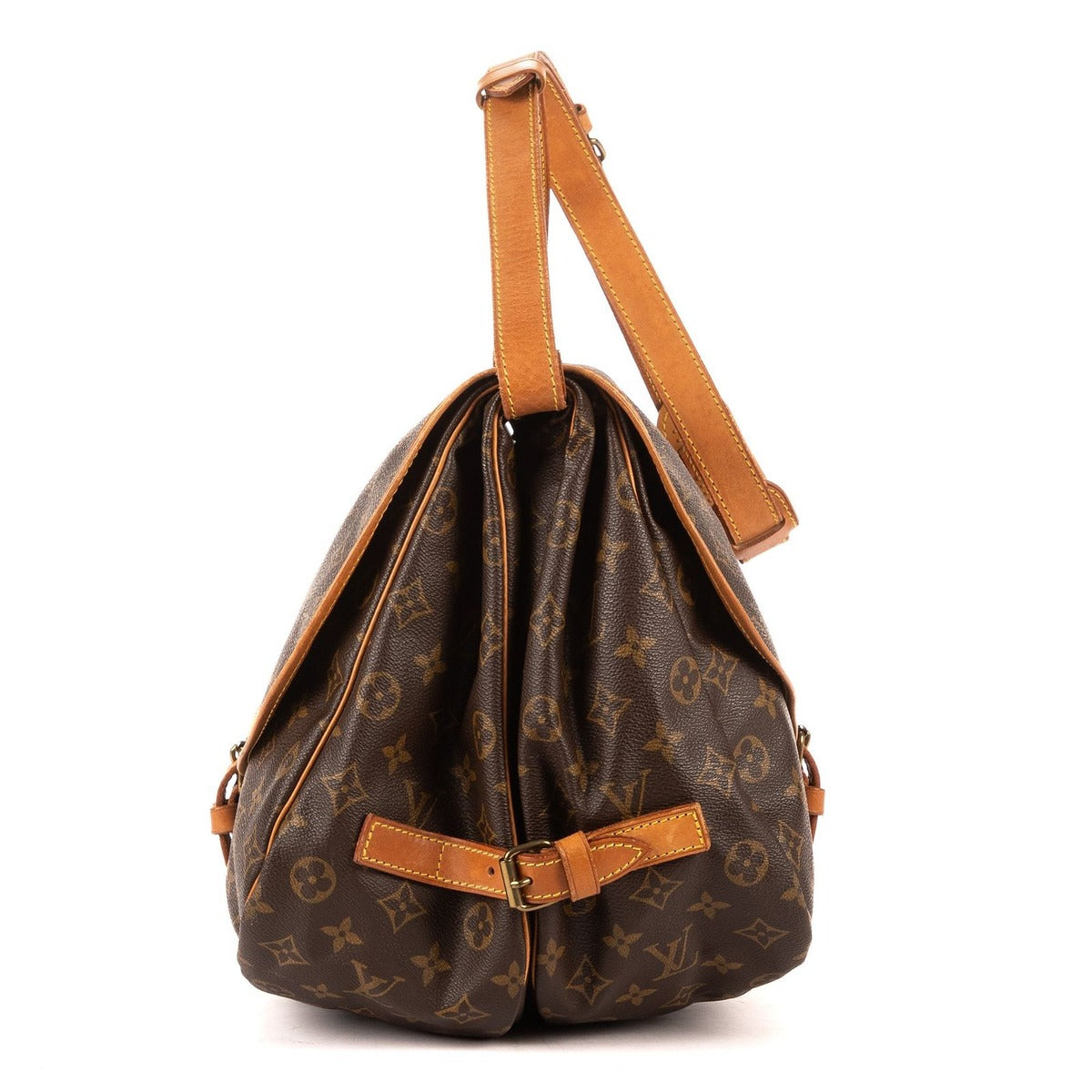 Louis Vuitton Saumur Brown Monogram Canvas Shoulder Bag — view 4
