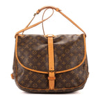 Louis Vuitton Saumur Brown Monogram Canvas Shoulder Bag — view 5