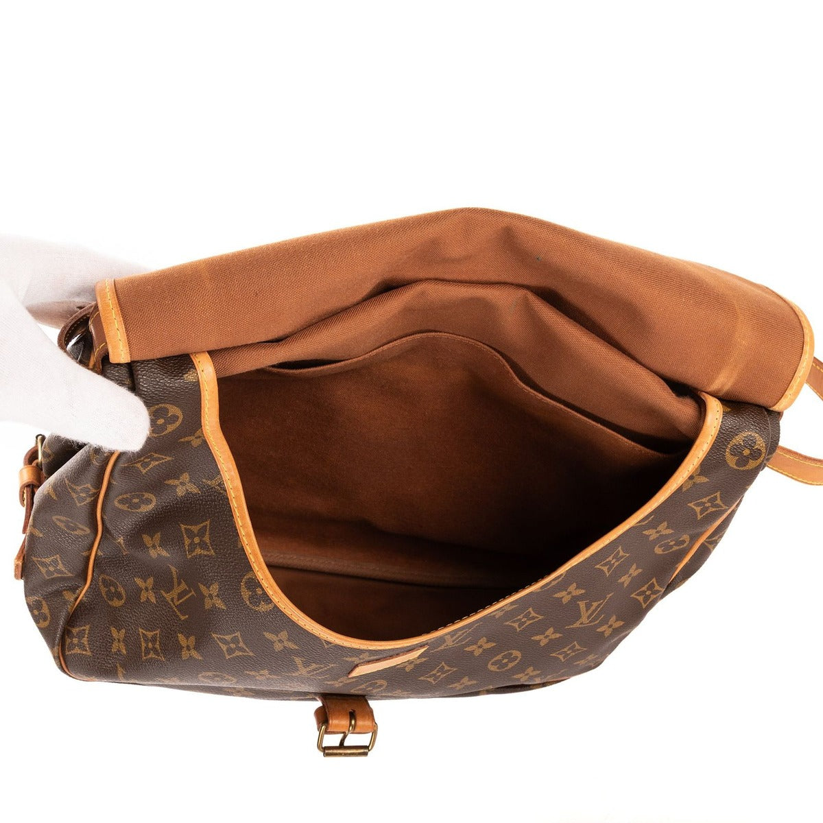 Louis Vuitton Saumur Brown Monogram Canvas Shoulder Bag — view 9