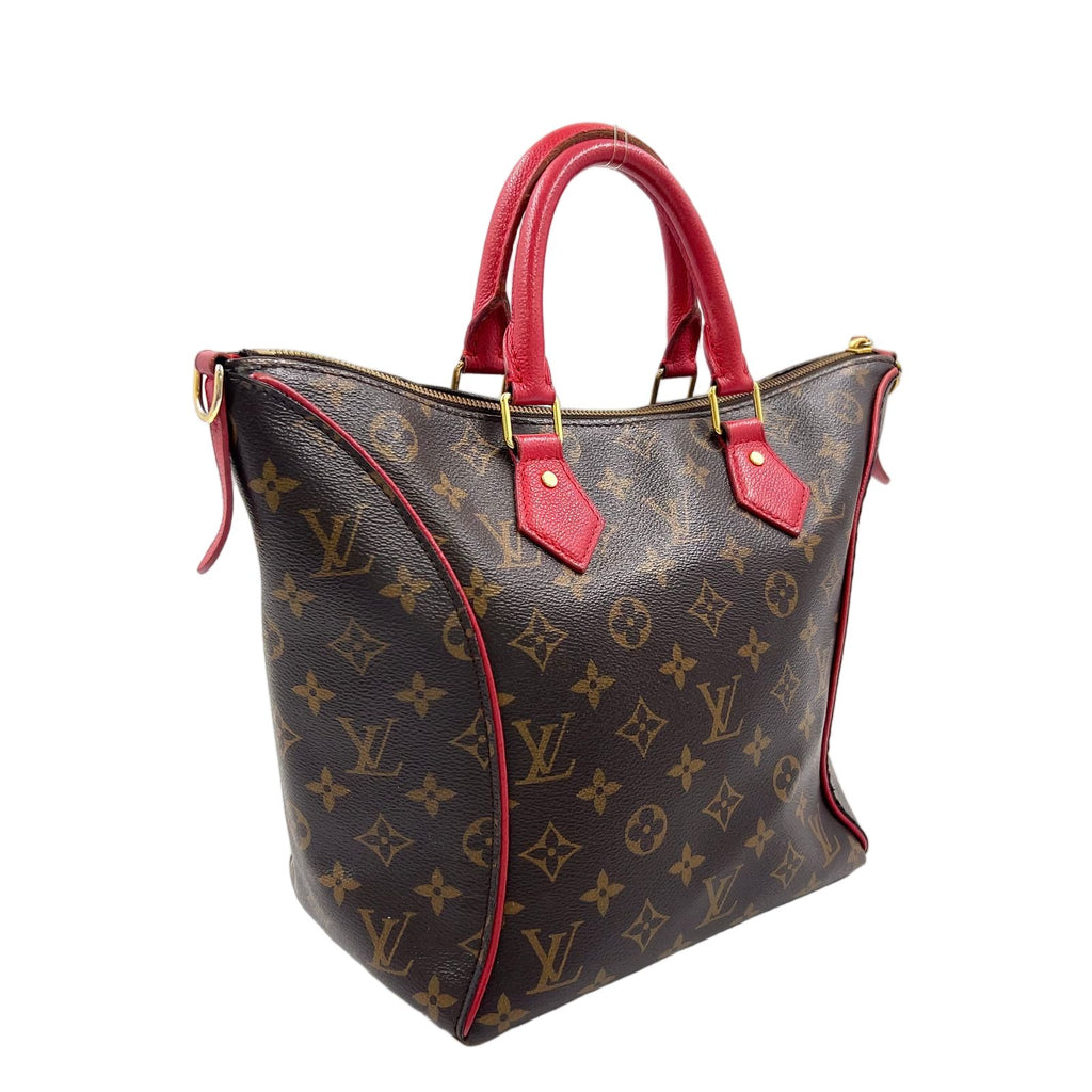 Louis Vuitton Tournelle PM Monogram Cerise Leather Brown Red Handbag Gold — view 2