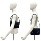 Gucci Vintage Sherry Line Horsebit Leather Shoulder Bag Navy — view 2