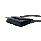 Gucci Vintage Sherry Line Horsebit Leather Shoulder Bag Navy — view 8