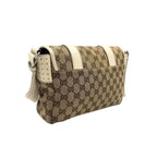 Gucci GG Canvas Crossbody Leather Beige Shoulder Bag Silver — view 2